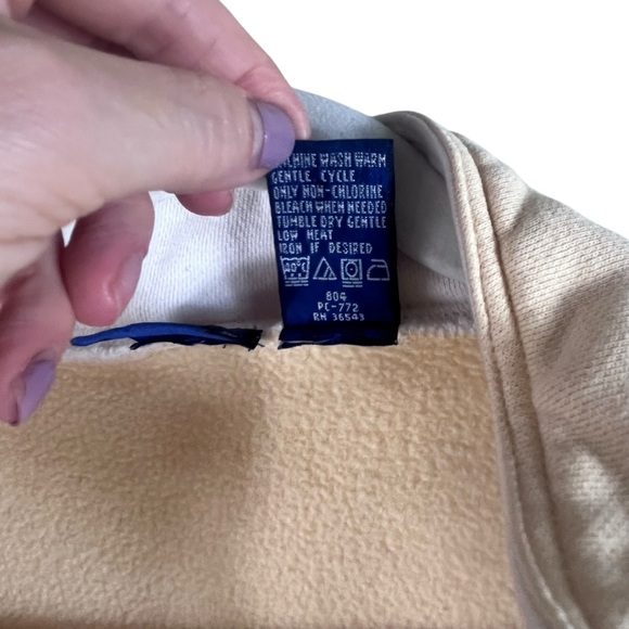 Izod Vintage 90s Y2K Golf Polo 1/4 Zip Pullover Sweatshirt Butter Yellow Large - Picture 4 of 4